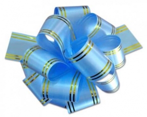 Бант-шар с золотой полосой Голубой