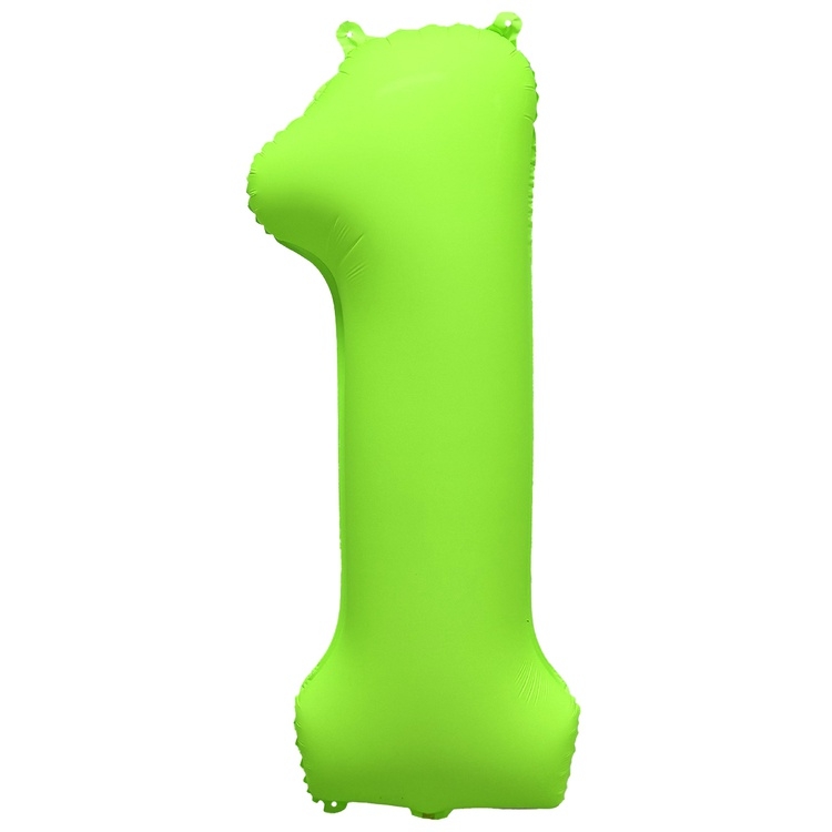 Шар Цифра "1" Неон Зеленый / Green (в упаковке)     
