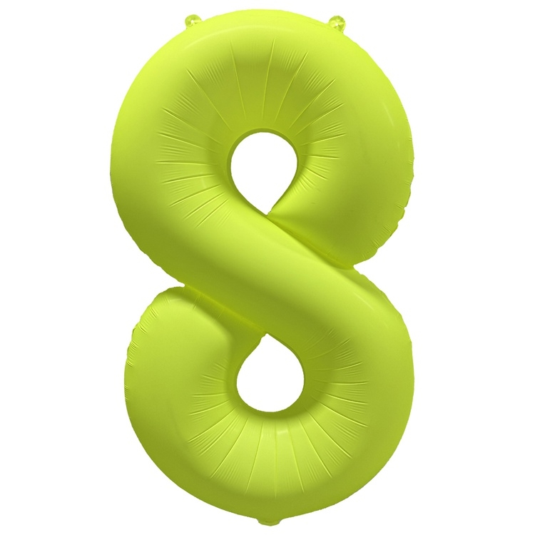 Шар Цифра "8" Неон Желтый / Yellow (в упаковке)    